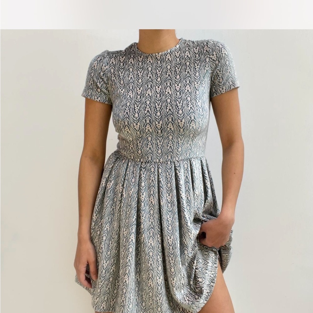 Opening Ceremony Velvet Dress Dark Coquette Pleated A-line Animal Print L‎